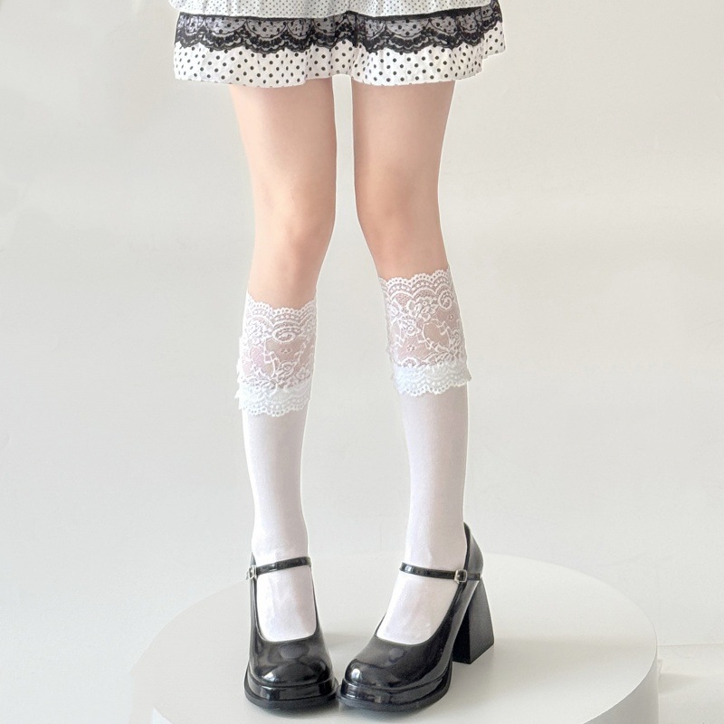 Spring Autumn White Lace Ruffl - Boot Sock Slouchy review and price